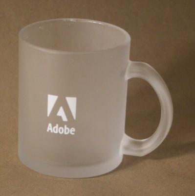 Adobe White Logo Art & Creative Frosted Glass Coffee Cup Mug | eBay