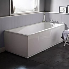 Nes Home 1600 x 700mm Square Single Ended Bath with Bath Leg