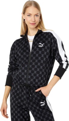 PUMA Women's T7 All Over Print Track Jacket Black