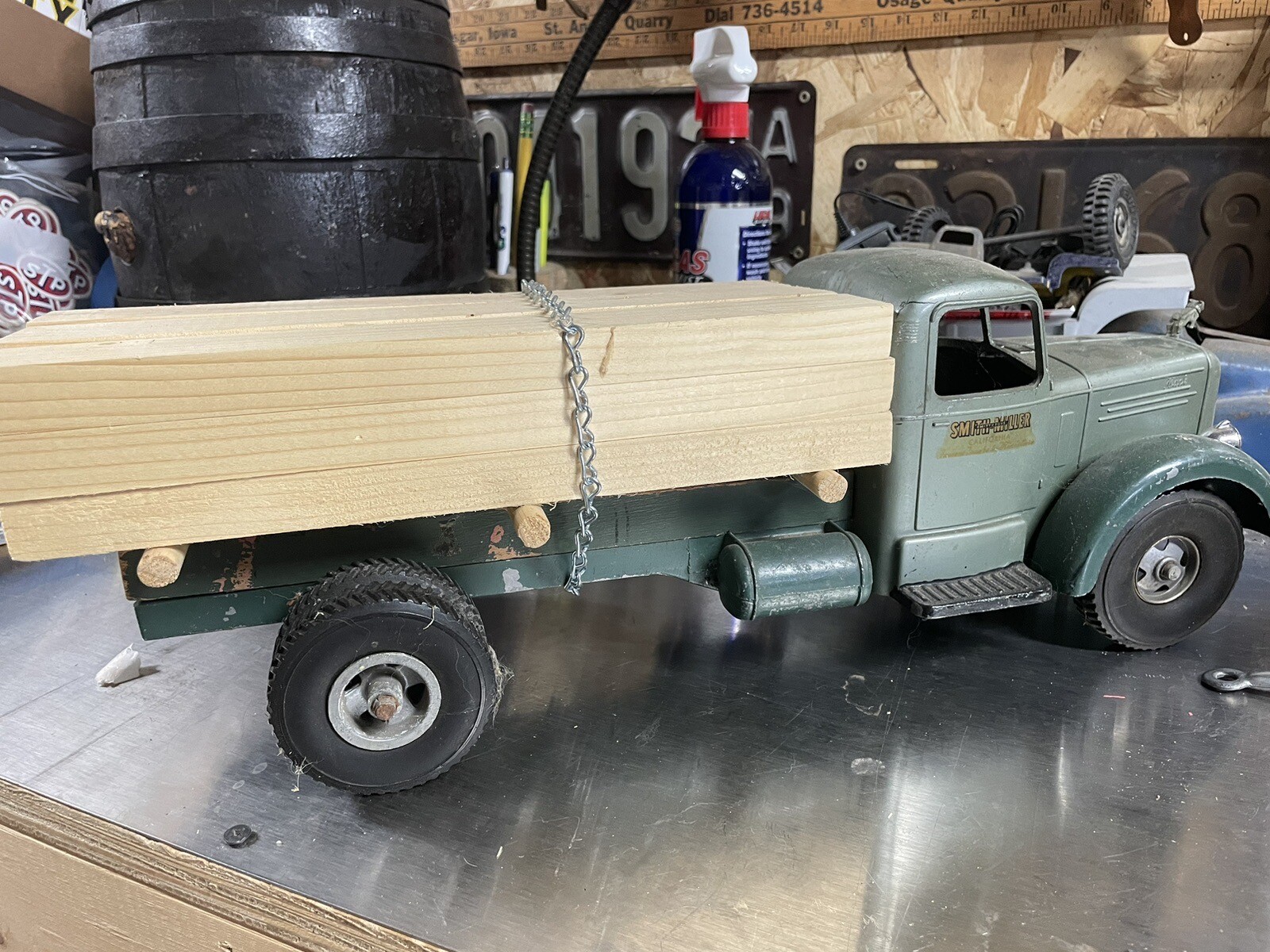 SMITH MILLER L MACK LUMBER TRUCK AND PUP TRAILER WITH LUMBER ORIGINAL PAINT eBay