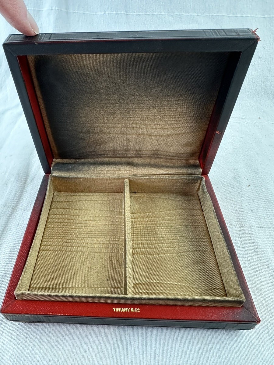 Vintage Tiffany Jewellery Boxes Vintage Signed Leather Wood