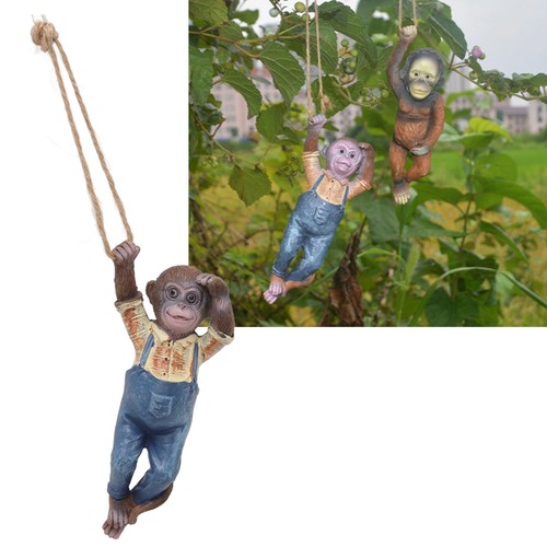 Garden Monkey Statues Cute Simulation Resin Hanging Monkey Garden Ornament Fo - Picture 14 of 22