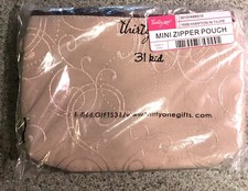 Thirty-one 31 Mini Zipper Pouch Retired Hampton in Taupe NWT