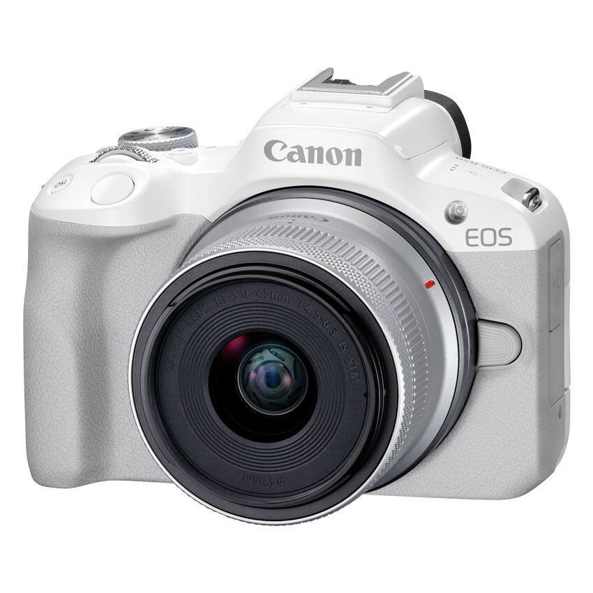 未使用　Canon EOS R50 RF-S 18-45mm STM KIT CANON EOS R50 RF-S18-45 IS STM Lens Kit White Digital SLR Camera