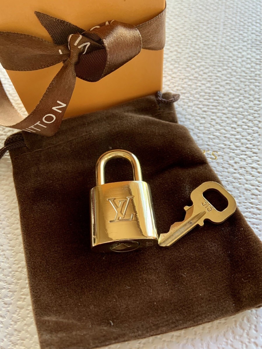 LOUIS VUITTON AUTH BRASS LOCK & KEY PADLOCK- POLISHED! Fits