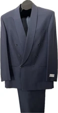 Mens DB Suit Shawl Collar 100% Wool Size 42L Col. Navy Made In Italy art.1771