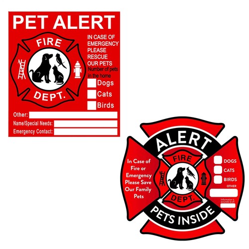 6pcs Pet Alert Safety Fire Rescue Sticker - Save Our Pets Emergency Pet Inside - Picture 13 of 13