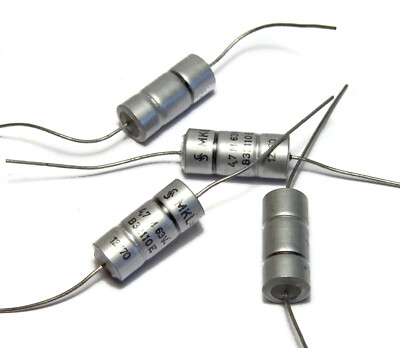 4x Siemens MKL Kondensator B32110E, 4.7 (5.6) µF / 63 V, Pro Audio Capacitor