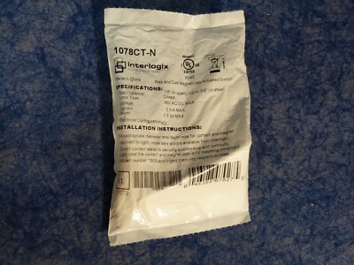 NEW Interlogix 1078CT-N Recessed Steel Door Terminal Contact, 3/4'' White (BN111)