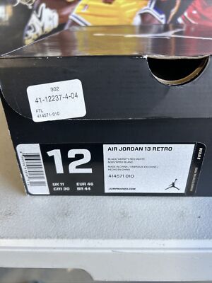Air Jordan 13 Retro OG 2013 Bred Size 12 Black & Red Playoffs