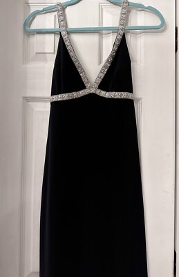 DAVE & JOHNNY by LAURA RYNER size 9-10 BLACK BEADED Full Length Dress, T9 |  eBay