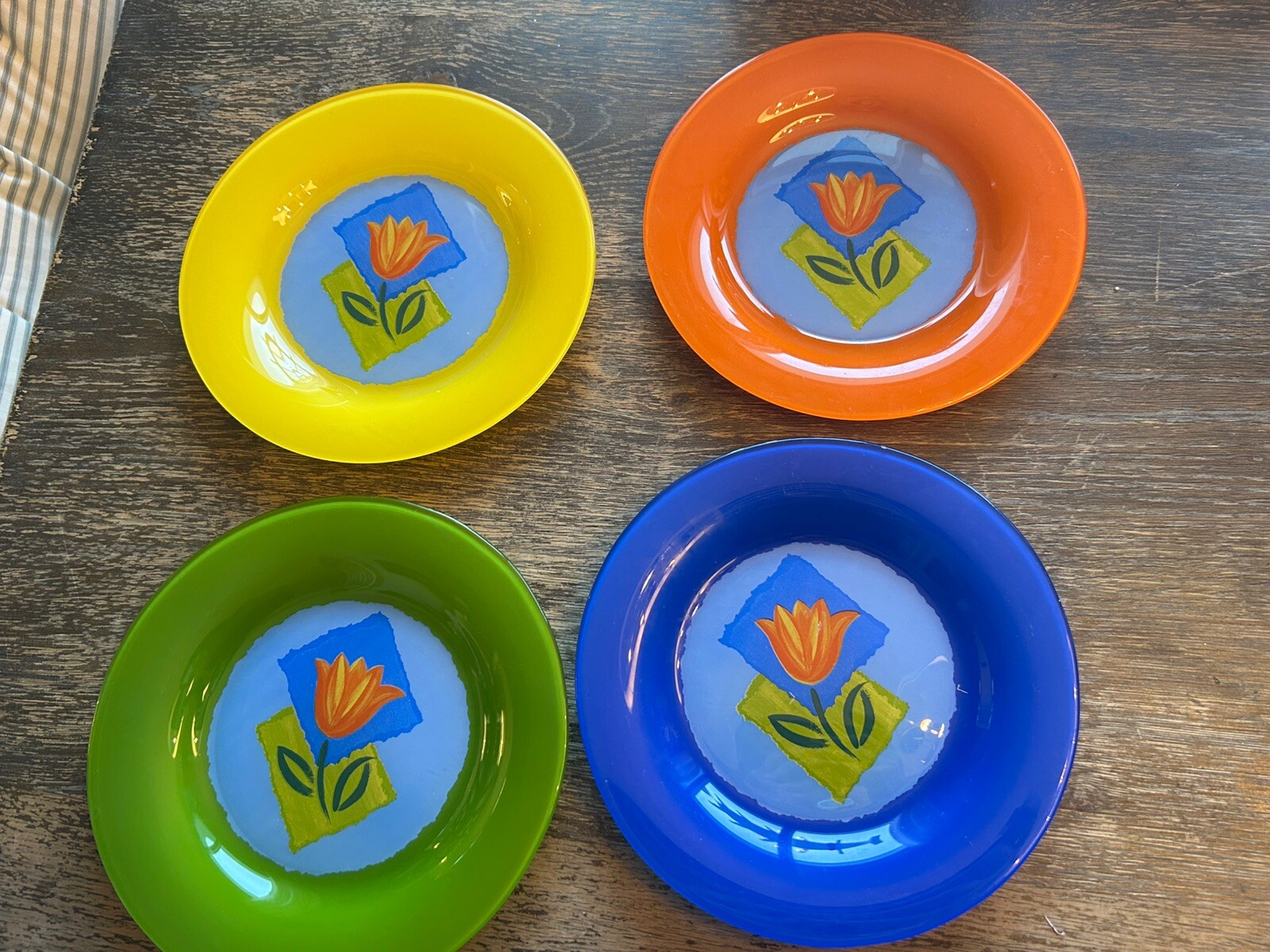 Arcoroc France Salad Plates Matys Glass Plates All Different - Set of 4