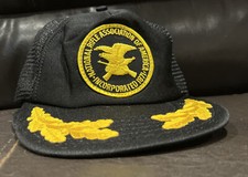 Vtg NRA National Rifle Association Hat Black Trucker Cap Mesh Snapback 80s USA