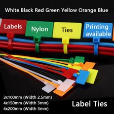 Nylon Tie Tags Self-Locking Network Cable Zip Trim Wrap Loop Wire Straps Label