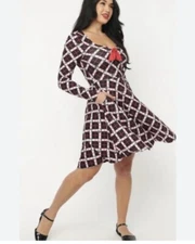 Unique Vintage X Hello Kitty Christmas Skater Pin Up Dress Size Small