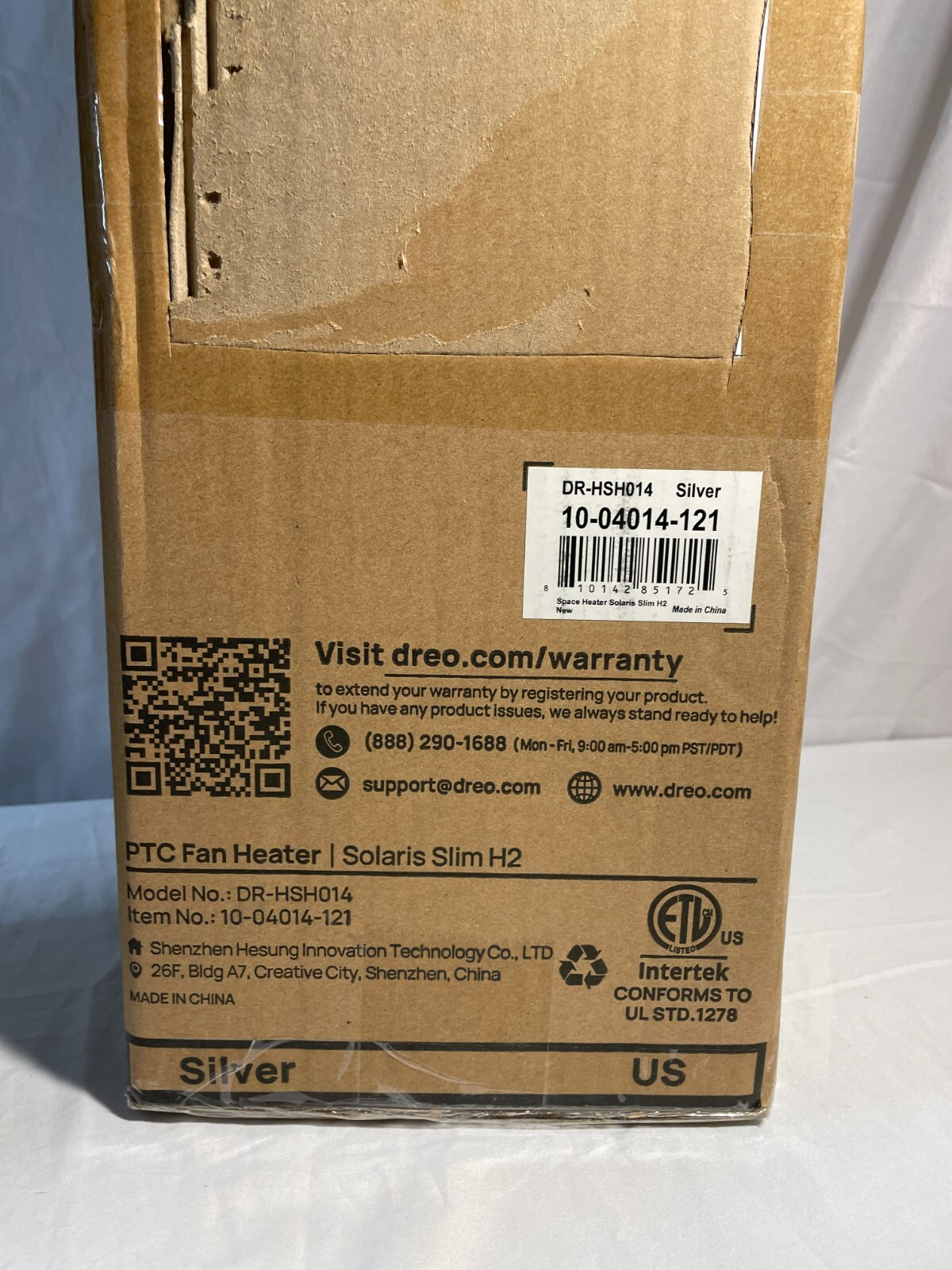 Dreo Solaris Slim 2 DR-HSH014 Black Silver Overheat Protection PTC Fan Heater