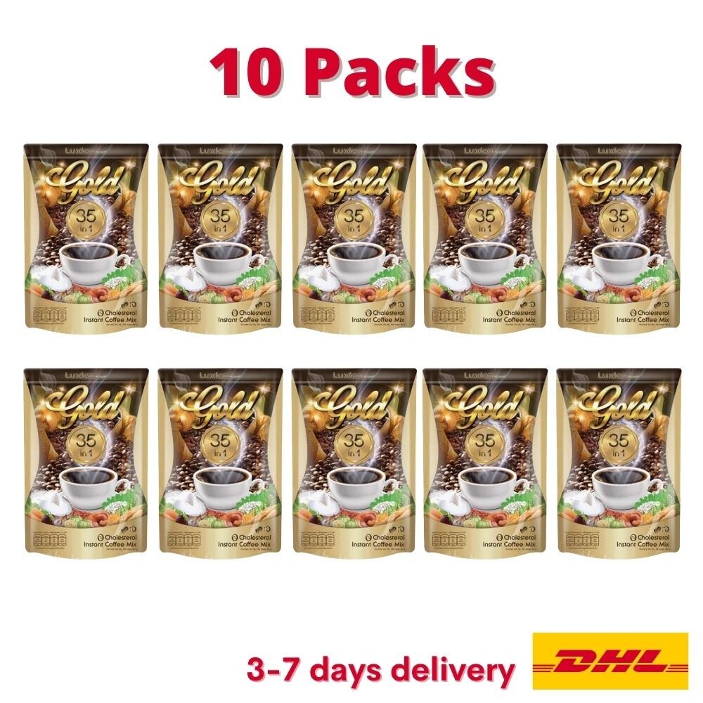 10x Luxica Gold Instant Coffee Mix 35 in 1 Herbal No Sugar D