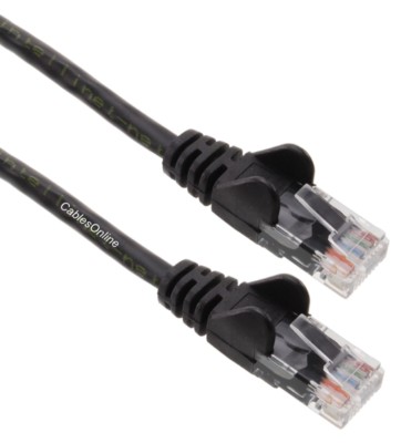 CAT5e UTP RJ45 Copper Ethernet Patch Cable w/Snag-less Molded Boots, Black