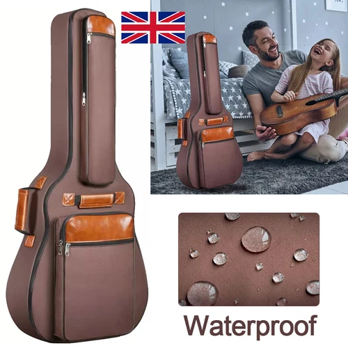 Hard Case for Acoustic Guitar Bag 4 Pockets Resistent Oxford Cloth Waterproof - Picture 3 of 11