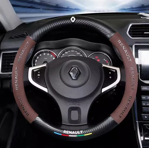 15"PULeather+Carbon fiber Steering Wheel Cover For Renault Espace Express Kangoo - Picture 6 of 10