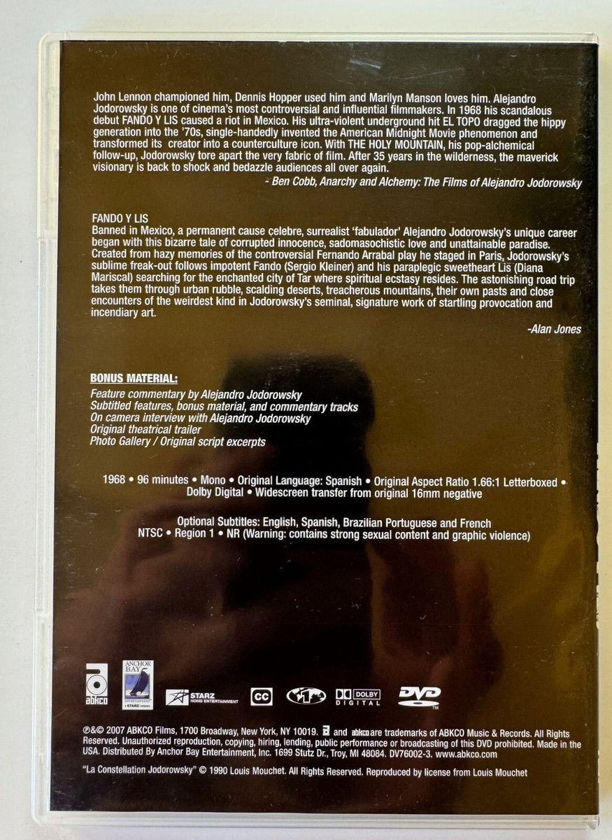 The Films of Alejandro Jodorowsky (DVD, 2007) 6-Disc Set
