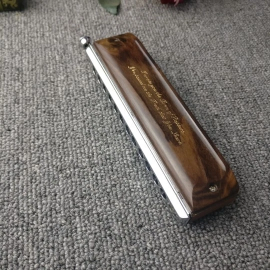 New Handmade Sandalwood Cover Plate for HOHNER 270 chromatic DIY Harmonica - Image 2 of 4