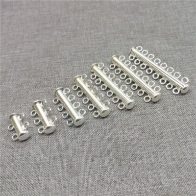 925 Sterling Silber Rohrverschluss 2 3 4 5 6 7 8 Ringstrang Schiebeverschluss