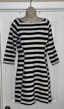 GAP Long Sleeve Dress. Navy Blue and White Striped. Size Large.