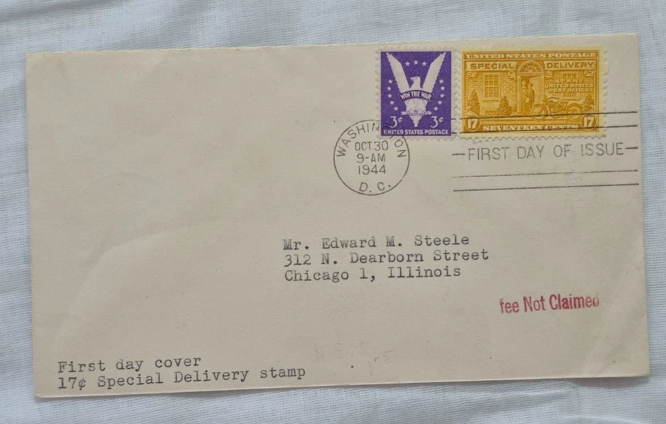 1944 US SC #E17, E18 Special Delivery stamp Lot of 2 FDC covers, Washington D.C. - Image 4 of 4