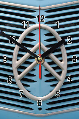 Horloge Murale Vintage Logo Citroën – Alu Bleu 20x30 Cm, Fabrication Française