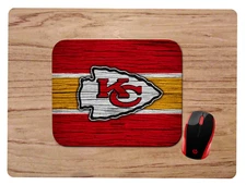 KANSAS CITY CHIEFS WOOD-GRAIN DESIGN MOUSEPAD MOUSE PAD HOME OFFICE GIFT NFL 