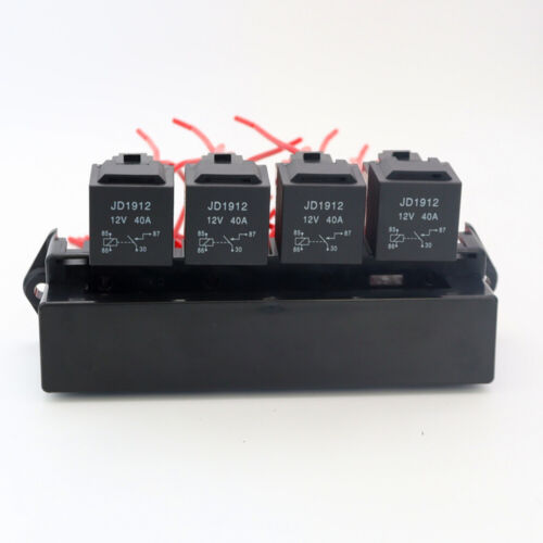 Car Fuse Box Block Holder With 4 Way 12V 40A Relay for Car SUV Truck Universal - Picture 1 of 5