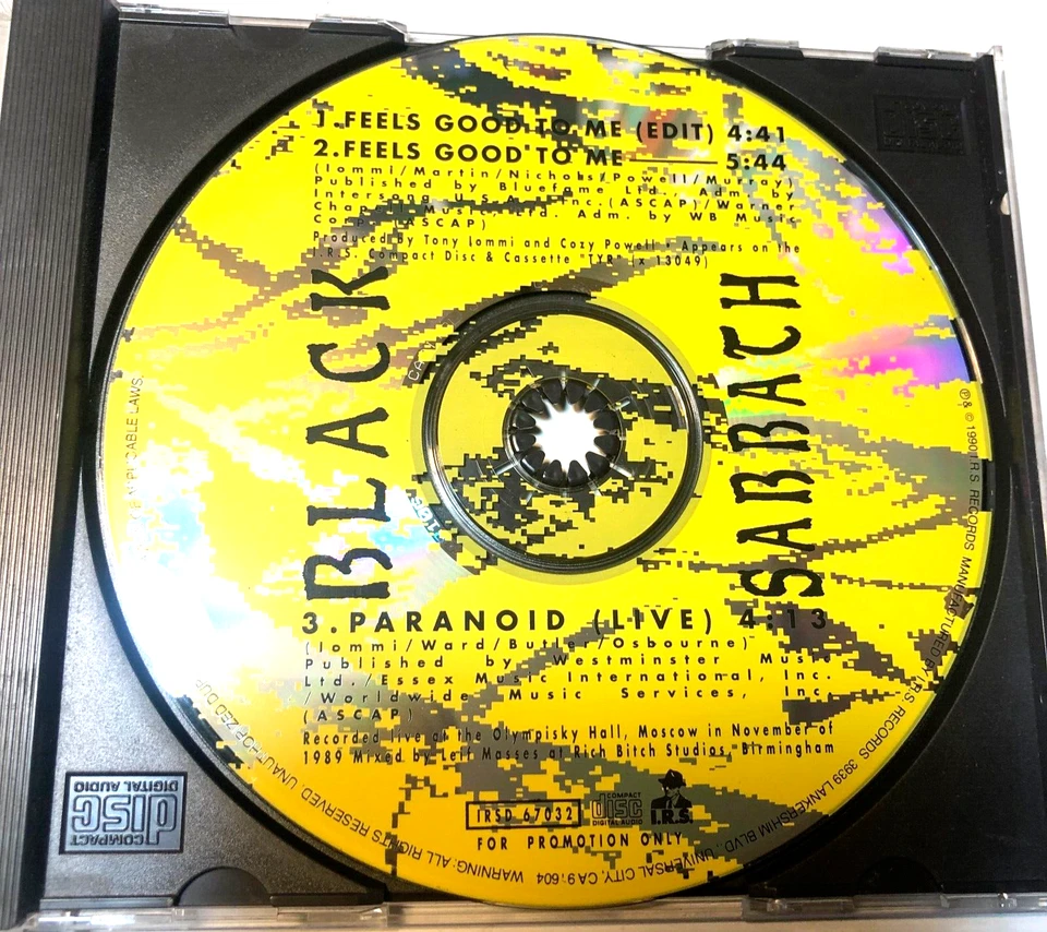 Black Sabbath Feels Good To Me w/ Paranoid Live in Moscow CD US promo Foto 3 de 4