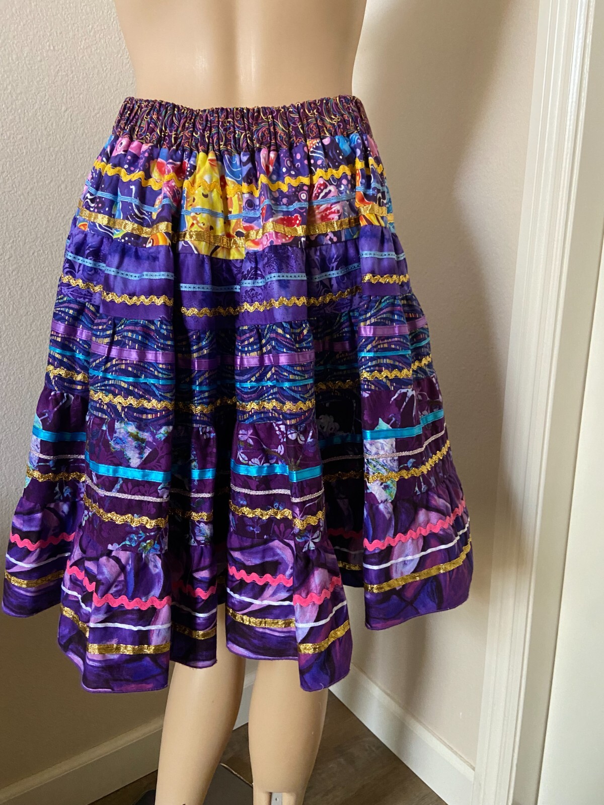 NWOT Mondiki purple tiered Square Dance Fiesta Skirt eBay