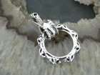 Chain Pendant Ring with EK Gothic Tattoo Style Solid Silver 925 Silver Pendant