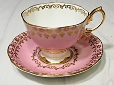 Royal Albert Pink Gold Footed Cup Saucer
