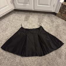 Ralph Lauren Women's Sz 12 100 Silk Ruffle Layer Knee Length Skirt Black Rare