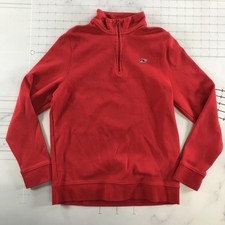 Vineyard Vines Sweatshirt Youth M 12-14 Red 1/4 Zip Pima Cotton Pullover Logo