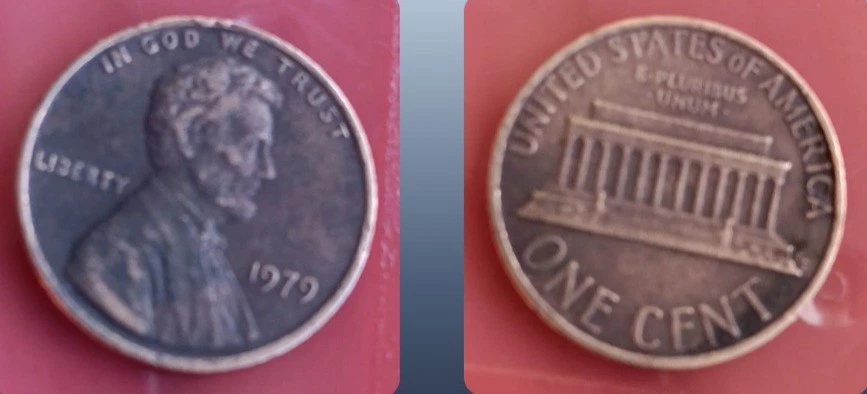 Centavo Lincoln #135-1979 - 3,1 g - sin marca de ceca fecha pequeña Foto 3 de 3