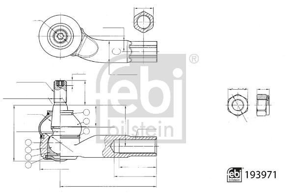 Verbindungsstangen-Kugelgelenk febi bilstein 193971 FüR OE 5U0 422 812 - 5U0-image