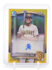 JHOAN DE LA CRUZ 2025 BOWMAN CHROME 1ST YELLOW REFRACTOR AUTO /75 Q0027