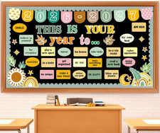 Boho Motivational Bulletin Board Set   This Is Your Year Retro Classroom Decor