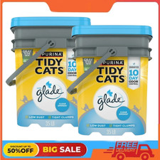 2 Pack Purina Tidy Cats Clumping Cat Litter, Glade Clear Springs 35 lb