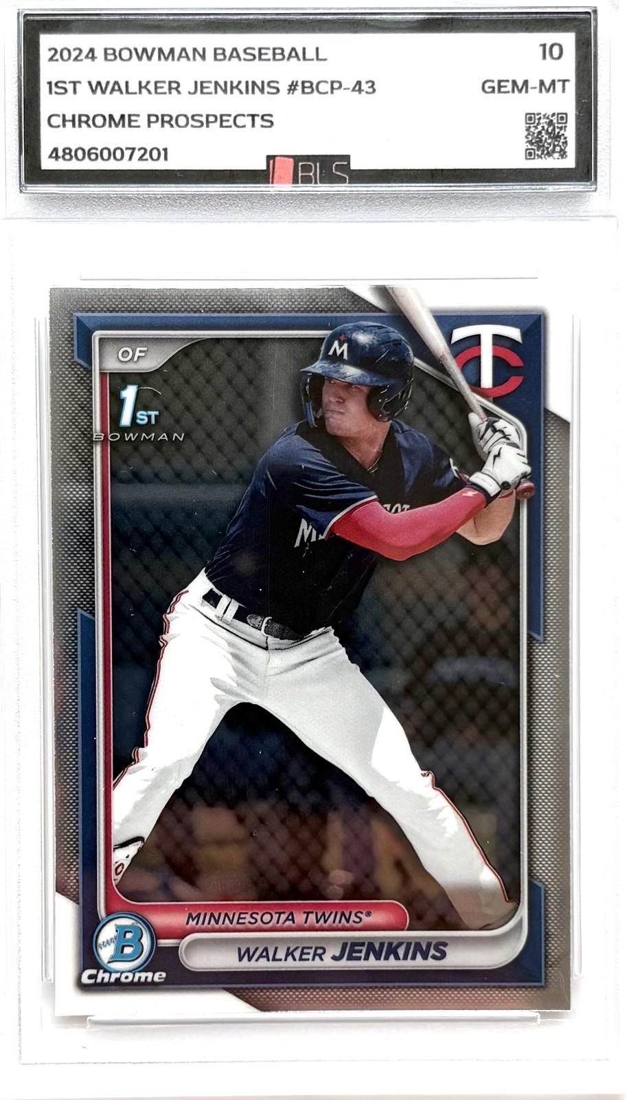 BLS 10 -- 2024 Bowman Walker Jenkins Chrome 1st Prospect #BCP-43 Twins