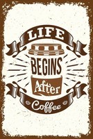 Holzschild 18X12 Cm Life Begins After Coffee Deko Geschenk Holz Schild