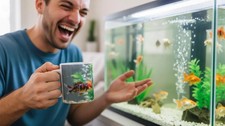 Lustige Angler Tasse – Goldfischglas Tasse – Geschenk für Fischer & Aquarium
