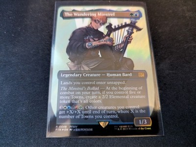 MTG Magic the Gathering SURGE FOIL The Wandering Minstrel Borderless FIN!