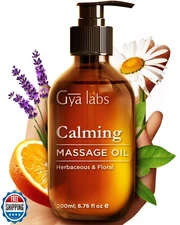 Gya Labs Calming Massage Oil - 6.76 Fl Oz - Non-Greasy Formula fo