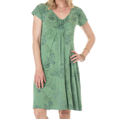 Fresh Produce 3X lagoon green Waverley swirl Emma stretch dress $89 nwt new 3X