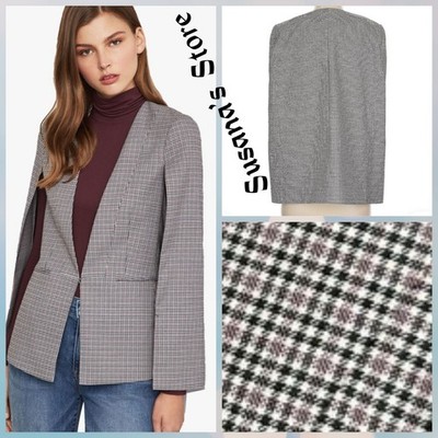 NWT BCBG MAXAZRIA SIZE S UPAS PLAID CAPE JACKET-BLAZER DELUXE SOPHISTICATED 